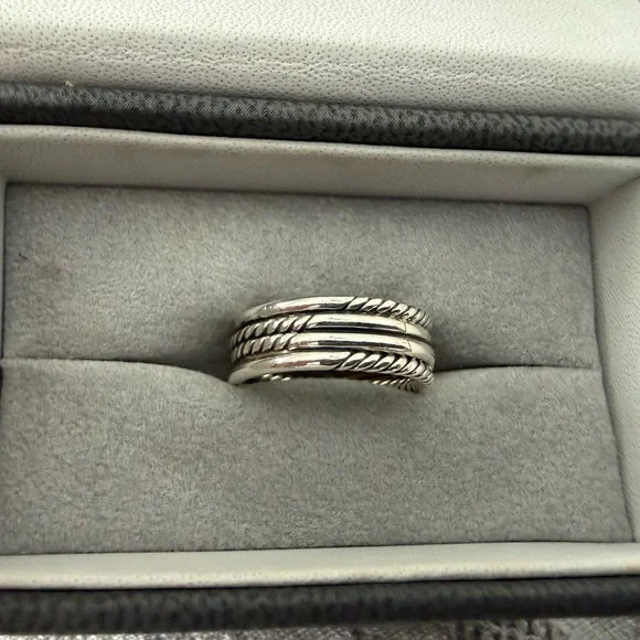 David Yurman Silver and Gold Twisted Ring - Picture 4 of 4